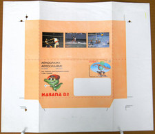 1982-EP-210 CUBA LG1990 1982 AEROGRANMME UNCUT PROOF CENTROAMERICAN GAMES BASEBALL. - Imperforates, Proofs & Errors