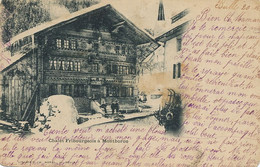 Chalet Fribourgeois à Montbovon  Timbrée Bulle 1903  Defauts Dechirure , Pli - Bulle