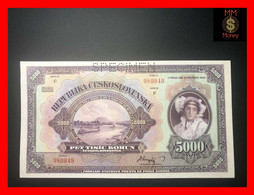 CZECHOSLOVAKIA   5.000  5000  Korun  6.7.1920  P. 19 S  "perforated Specimen"  *rare Note*   AUNC - Cecoslovacchia