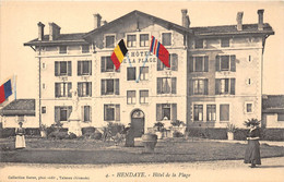 64-HENDAYE- HÔTEL DE LA PLAGE -PETIT DRAPEUX EN TISSUS - Hendaye