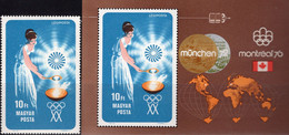 Olympiade München/Montreal 1973 Magyar 2854+Bl.96 ** 16€ Flamme Hoja M/s Bloc Olympics Flam Ss Map Sheet Bf Hungary - Other & Unclassified