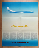 Affiche Dépliant AIR FRANCE CARAVELLE 1959 - 40ème Anniversaire Du Premier Vol Commercial - Publicidad