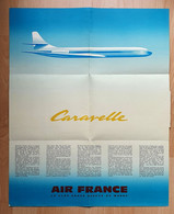 Affiche Dépliant AIR FRANCE CARAVELLE 1959 - 40ème Anniversaire Du Premier Vol Commercial - Publicités
