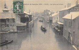 92-RUEIL- INONDATION DE JANVIER 1910- VUE PRISE DE LA GARE - Rueil Malmaison