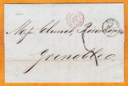 1852 - Lettre Pliée Avec Correspondance De Torino Vers Grenoble, France - Entrée Pont De Beauvoisin - Sicile