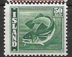 1944 Iceland Mint Hinged * Best Perf L14 (50 Euros) Fish - Luftpost