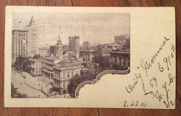 U.S.A. - PRIVATE MAILING CARD -  CITY HALL AND SURROUNDINGS - TO PADOVA ITALY MAR 22  1900 - Cape Cod