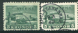 SWEDEN 1931 Royal Palace 5 Kr. On Both Papers,  Used - Gebraucht