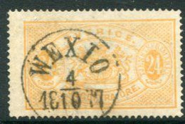 SWEDEN 1874 Official 24 öre Yellow Perforated 14, Fine Used.  Michel 8Ab - Service