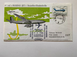 BELGISCH CONGO BELGE LP BRUSSEL > E'VILLE 2/4/1960 - Posta Aerea: Storia Postale