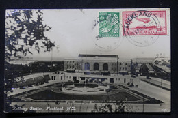 NOUVELLE ZÉLANDE - Affranchissement De Auckland Sur Carte Postale ( Gare ) En 1935  Pour La France - L 87609 - Brieven En Documenten