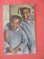 Black Americana   Two Sunny Smiles  Stamp Peeled Off Back      Ref 4650 - Black Americana