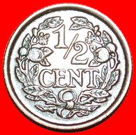 • RAMPANT LION (1909-1940): NETHERLANDS ★ 1/2 CENT 1934! WILHELMINA (1890-1948)! LOW START ★ NO RESERVE! - 0.5 Centavos