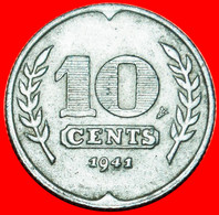 • OCCUPATION BY GERMANY (1941-1943) TULIPS: NETHERLANDS ★ 10 CENTS 1941! WILHELMINA (1890-1948)! LOW START ★ NO RESERVE! - 10 Cent
