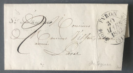 France, Cursive STE SUZANNE + TAD EVRON 30.3.1842 Sur Lettre - (B757) - 1801-1848: Precursors XIX