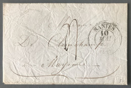 France Lettre De Nantes 10.5.1836 Pour Mayence - (B760) - 1801-1848: Précurseurs XIX