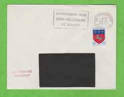 FLAMME TEMPORAIRE 28 CHATEAUDUN 1968 DEMI - MILLENAIRE DE DUNOIS - Lettres & Documents