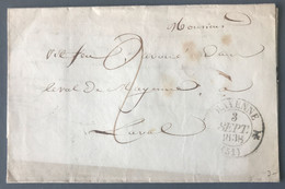 France, Lettre De MAYENNE 3.9.1838 Pour Laval - (B764) - 1801-1848: Précurseurs XIX