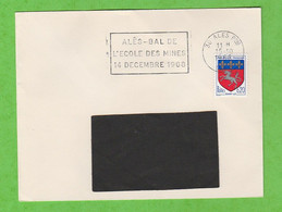 FLAMME TEMPORAIRE 30 ALES PPAL ALES - BAL DE L'ECOLE DES MINES 14 DECEMBRE 1968 - Cartas & Documentos