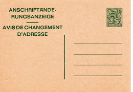 B01-314 AP - Entier Postal - Carte Postale Avis De Changement D'adresse N° 22 - Chiffre Sur Lion Héraldique Série De 5 - Avviso Cambiamento Indirizzo