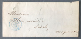 France, Lettre De PARIS (petit Cachet Bleu) 14.11.1839 Pour Laval - (B770) - 1801-1848: Precursors XIX