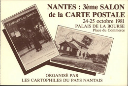 SALONS DE COLLECTIONS - Salon De Cartes Postales -  NANTES - 1981 - Carte Double - Bourses & Salons De Collections