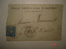 Lettre De Saint Gaudens à Saint Pé D'Ardet Avec YT 90 25 Mars1881 - Historical Documents