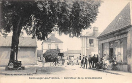 Saint Léger En Yvelines          78       Carrefour Et Café De La Croix Blanche      (voir Scan) - St. Leger En Yvelines