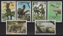 Sao Tome Et Principe - N°1180 à 1185 - Faune Prehiistorique - Cote 21€ - * Neuf Avec Trace De Charniere - São Tomé Und Príncipe