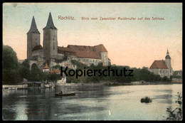 ALTE POSTKARTE ROCHLITZ BLICK VOM ZASSNITZER MULDENUFER AUF DAS SCHLOSS Mulde Zassnitz Ansichtskarte Postcard Cpa AK - Rochlitz