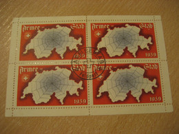 ARMEESTAB Feldpost 1939 Spider Web In SWITZERLAND Map Toile Araigne Suisse Military Stamp X 4 - Spiders