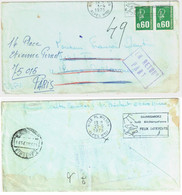 NICE 06 Lettre Dest Espagne 60c Bequet Typo Yv 1814 EN RETOUR Part Ob 1975 CARTERIA - 1971-1976 Maríanne De Béquet