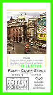 CALENDRIER - ENGLAND - MARCH 1996 &1966 & 1967 COMPLETE - ROLPH-CLARK STONE LTD - DIMENSION 8 X 15cm - - Petit Format : 1961-70