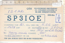 PO9420D# CARTE QSL RADIO PZK WARSZAWA - 50 YEARS 1930-1980 - Radio