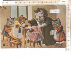 PO9978D# ILLUSTRATORI ARTHUR THIELE - GATTI UMANIZZATI - DRESSED CATS - SCUOLE DI RICAMO  No VG - Thiele, Arthur