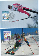 LIECHTENSTEIN CARTE MAXIMUM DES N°1017 / 1019 JEUX OLYMPIQUES D'HIVER..... AVEC OBLITERATION ILL. VADUZ 6 DEZEMBER 1993 - Hiver 1994: Lillehammer