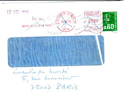 RILLEUX La PAPE Rhône Lettre EMA 80c Réexpédiée Réaffranchie 80c Béquet Yv 1891 Ob 1975  Enveloppe Longue Tronquée - 1971-1976 Marianne (Béquet)