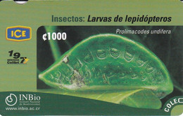 TARJETA DE COSTA RICA DE UNA LARVA DE LEPIDOPTERO - Butterflies