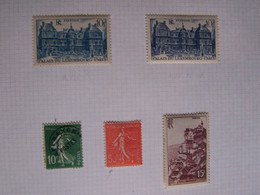 FRANCE 1946 Feuille 12 Timbres Sur Charnière (10 Neufs-2 Oblitérés) 4 PASTEUR Avec Spécificités Ainsi Que Semeuse Verte - Other & Unclassified