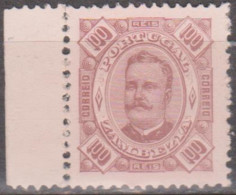 ZAMBÉZIA - 1893-94, D. Carlos I,  100 R.    D. 11 3/4 X 12   Pap. Porc.  (*) MNG   MUNDIFIL  Nº 10 - Zambèze