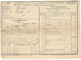 1880 / Récépissé Chemins De Fer / Gare De Voujaucourt (25 Doubs) Pour Fallon 70 / Griffe "En Gare" Et "Tarif Spécial" - Otros & Sin Clasificación