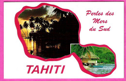 Carte 2 Volets Ajourés TAHITI Perles Des Mers Du Sud Dos Non Postal - Tahiti