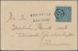 Baden - Marken Und Briefe: 1858/1867, Kleines Lot, Dabei Seltener Nummernstempel "64" Auf Briefstück - Autres & Non Classés