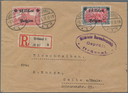 Deutsche Besetzung I. WK: Landespost In Belgien: 1916/1918, Lot Von Drei Briefen, Dabei MiNr. 22 Im - Bezetting 1914-18