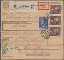Dt. Besetzung II WK - Böhmen Und Mähren: 1943, Partie Von 19 Paketkarten An Tschechische Zwangsarbei - Occupation 1938-45