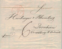 Bath Zürich 1846 > Herburger & Rhomberg Dornbirn - Franco-Stempel Rötelvermerk 6 [Textilfabrik] - ...-1850 Voorfilatelie