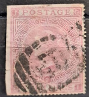 GREAT BRITAIN 1867 - Canceled - Sc# 57 - 5sh - Damaged On Left Lower Edge - Gebraucht