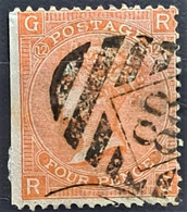 GREAT BRITAIN 1865 - Canceled - Sc# 43, Plate 12 - 4d - Used Stamps