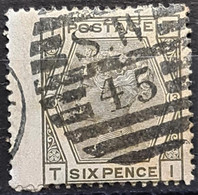 GREAT BRITAIN 1873 - Canceled - Sc# 62, Plate 13 - 6d - Used Stamps