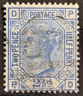 GREAT BRITAIN 1881 - Canceled - Sc# 82, Plate 22 - 2.5d - Used Stamps